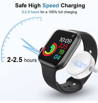 NEVOLA Cable USB-C para Cargador de Apple Watch de 6.6 pies, para iWatch Cargador magnético rápido inalámbrico Compatible con Apple Watch Series 7/6/5/4/3/2/1/SE