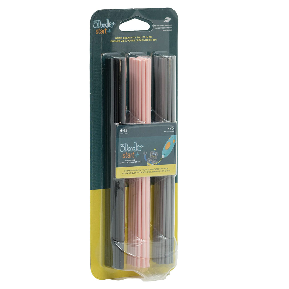 3Doodler Start 3D Printing Filament Refill Blister Pack (x75 Strands, Over 375 ft. of Extruded Plastic) - Color Pop