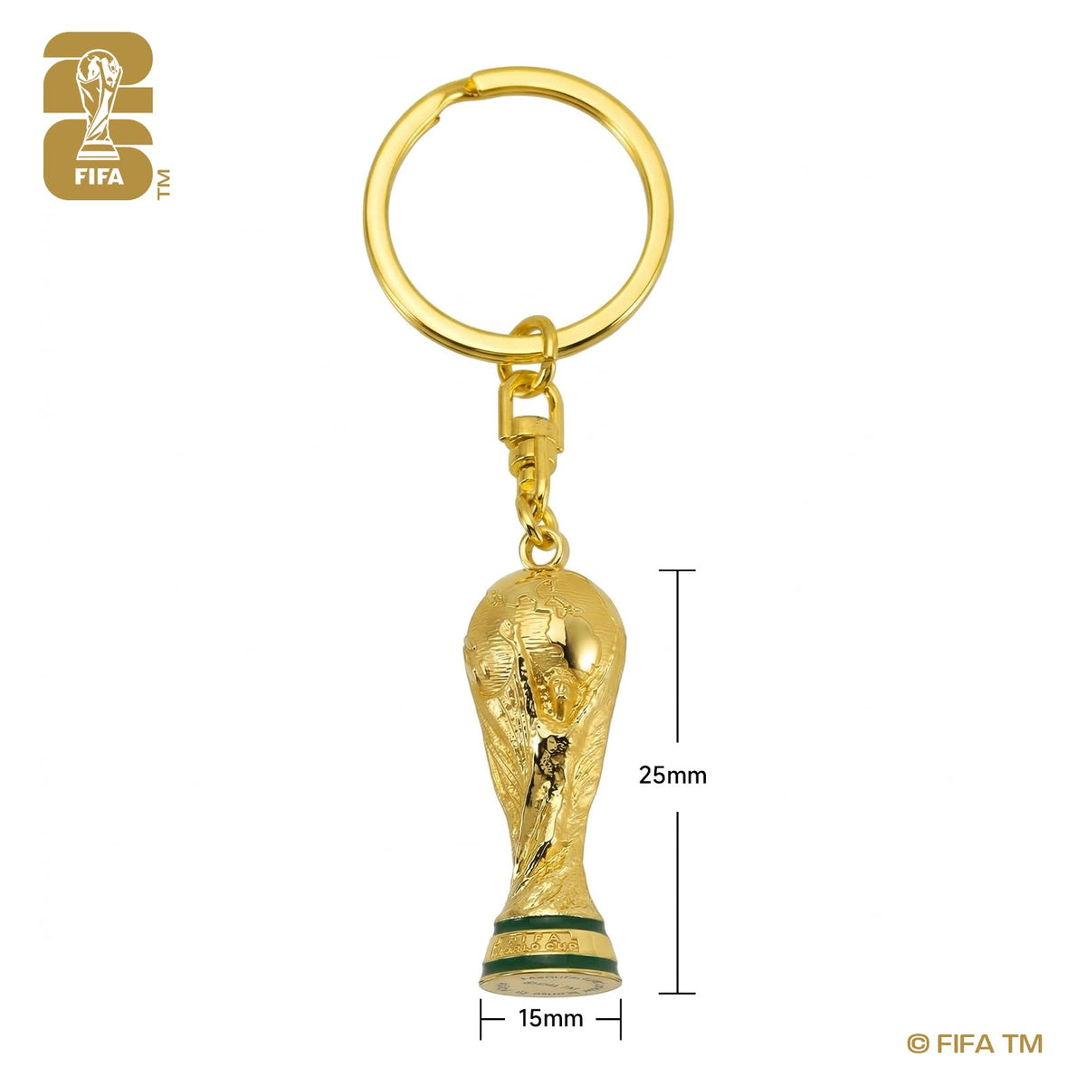Llavero Oficial FIFA Copa del Mundo 2026 – Trofeo 3D Giratorio 40 mm – Edición Coleccionista – Aleación de Zinc Premium & Acrílico – Ideal para Llaves, Bolsas Deportivas & Mochilas