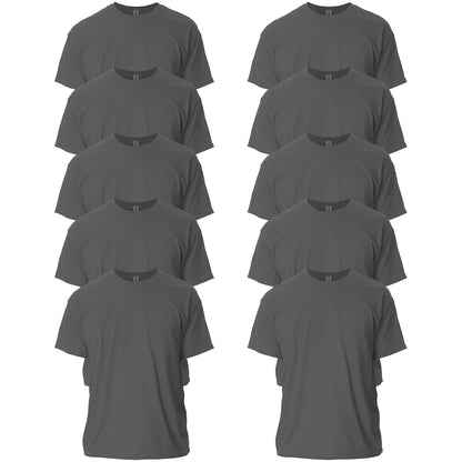 Gildan Playera Ultra Cotton G2000 Multipack para Hombre, Ajuste Clásico - Carbón vegetal (paquete de 10) - XXL