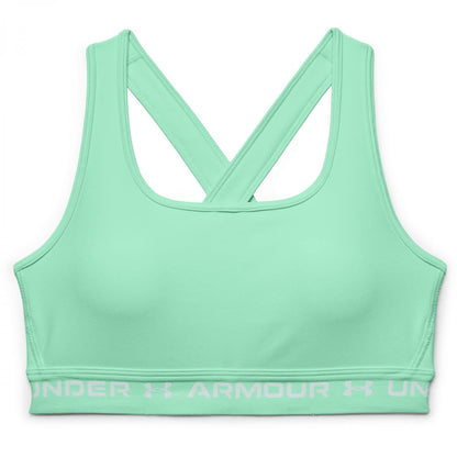 Under Armour Sports Bra de Entrenamiento Crossback Mid para Mujer - Verde (Aqua Foam - White - 335) - CH