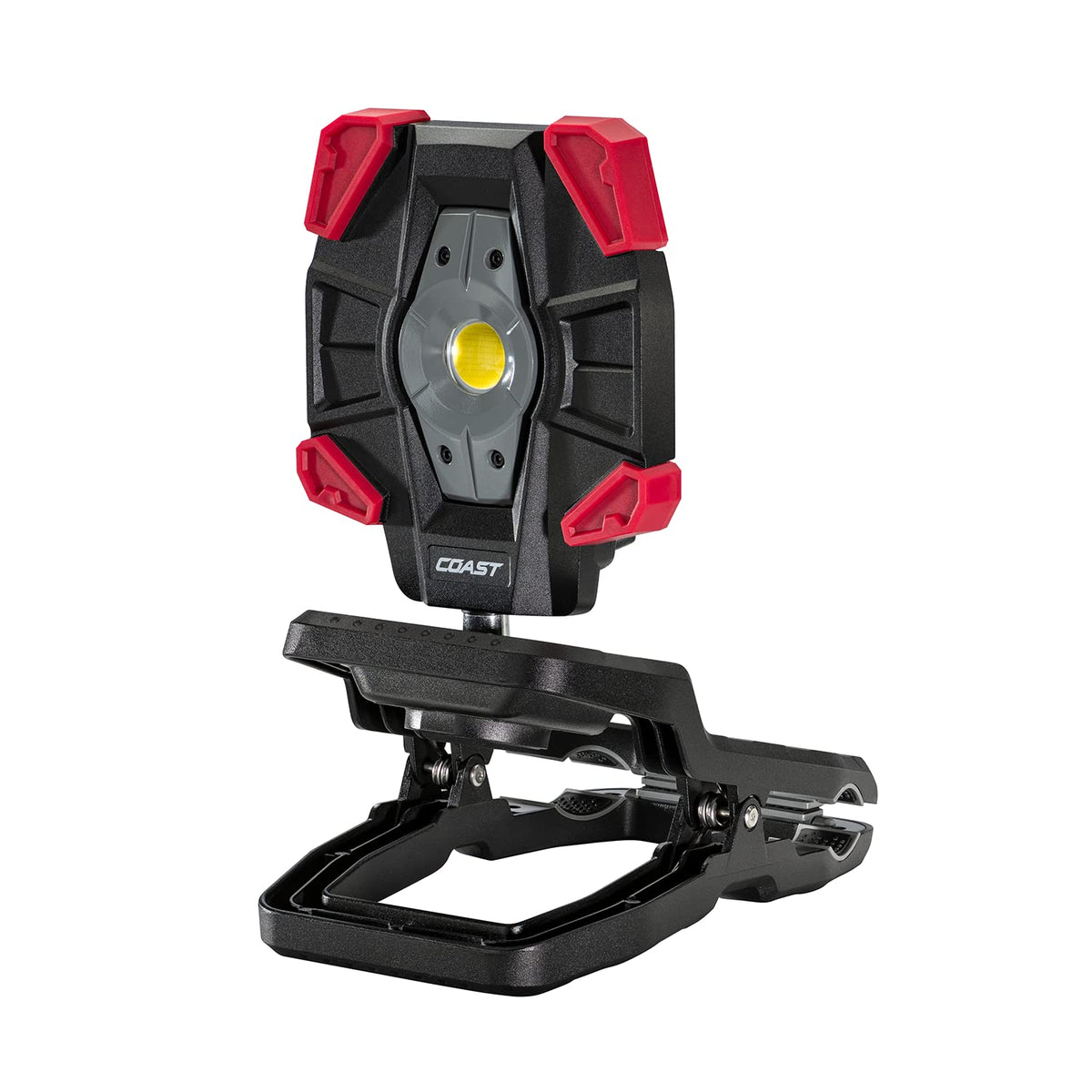 Coast CL40R 3900 lúmenes recargable de doble potencia giratoria LED de aluminio con haz de inundación gran angular, negro/rojo
