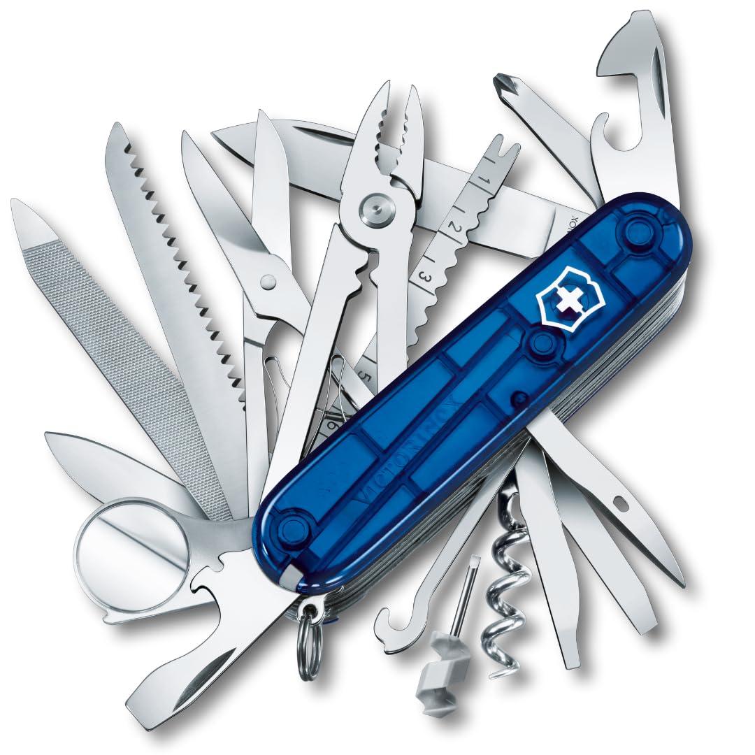 Victorinox Swiss Army SwissChamp Navaja Multiusos, 33 Funciones - Azul - Cuchillo
