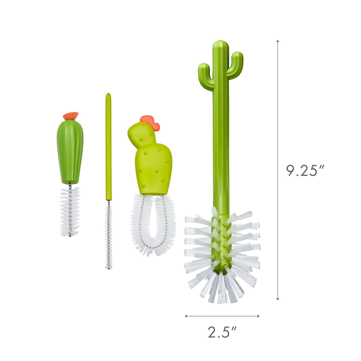 Boon Cacti - Cepillos de repuesto para biberones – Incluye cepillo limpiador de biberones, cepillo limpiador de popotes, cepillo para pezones y cepillo para polvo