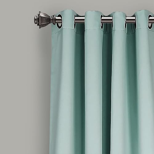 Lush Decor - Cortinas Opacas con Ojales, Pares, 52 Pulgadas de Ancho x 120 Pulgadas de Largo, Azul, diseño Clásico y Moderno, Cortinas Extralargas para Sala de Estar