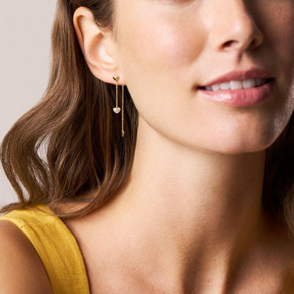 Aretes Fossil Sutton JA7300710 de latón de color dorado para dama