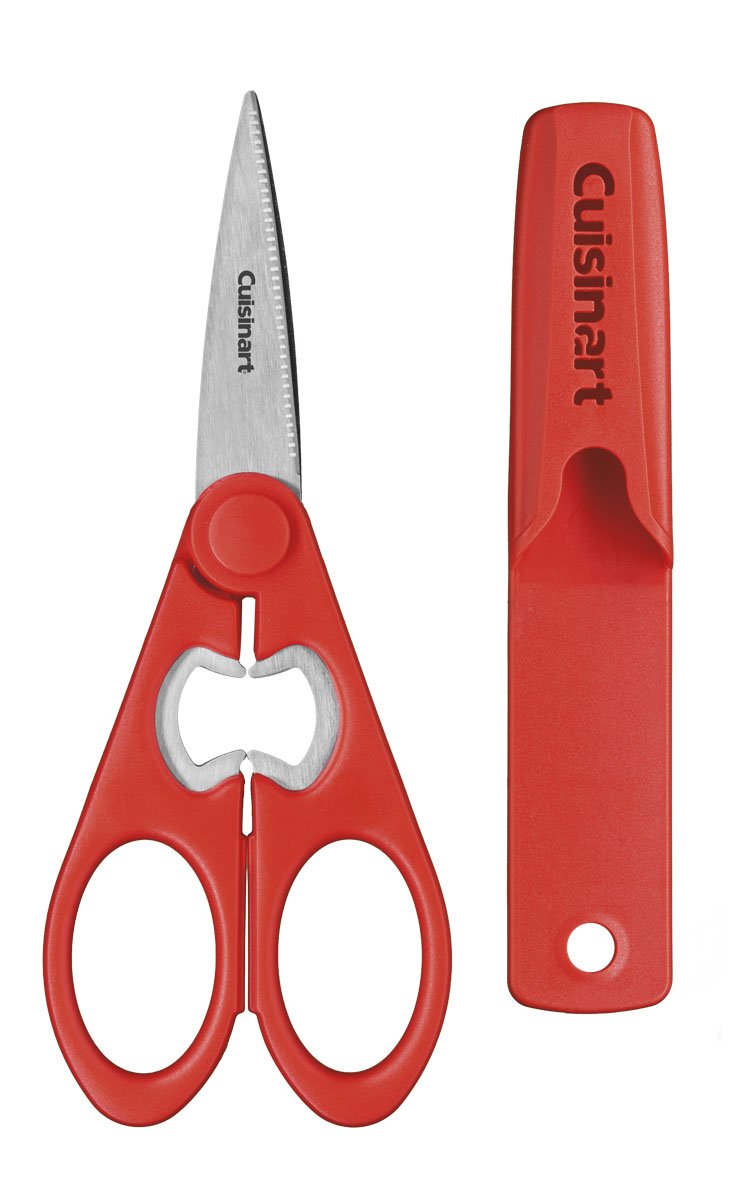 Cuisinart C77-SHR8RMH Tijeras clásicas de cocina multiusos de 8 pulgadas con soporte magnético, color rojo