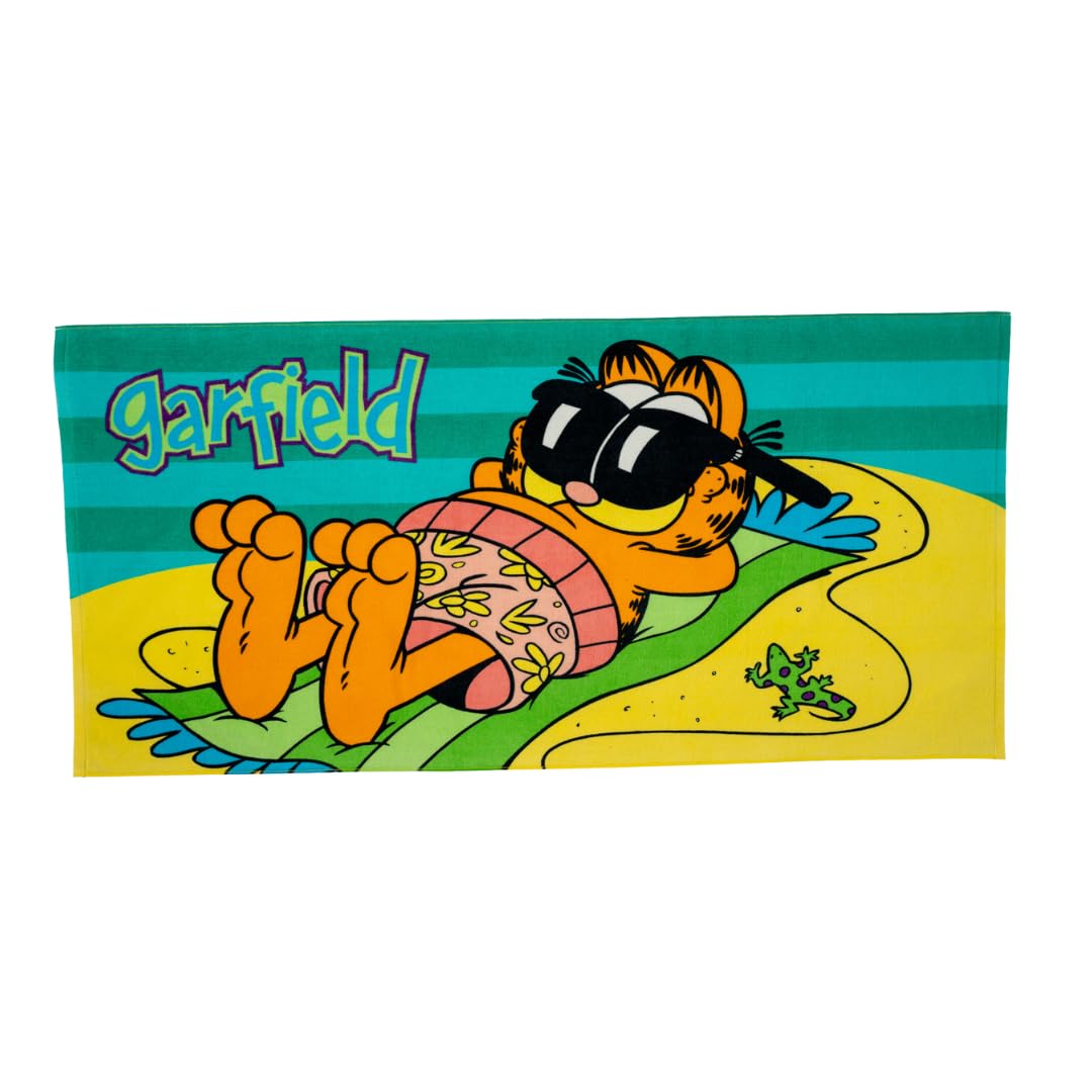 Franco Collectibles Garfield Toalla de baño, Piscina y Playa, de algodón súper Suave, 60 x 30 Pulgadas, (Producto 100% con Licencia Oficial) - 60 in x 30 in - Garfield