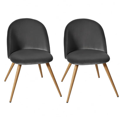 CangLong - Juego Moderno de 2 sillas de Comedor de Mediados de Siglo, Modernas, tapizadas de Terciopelo con Patas de Metal Dorado para Comedor, Sala de Estar, Cocina, recámara, habitación de