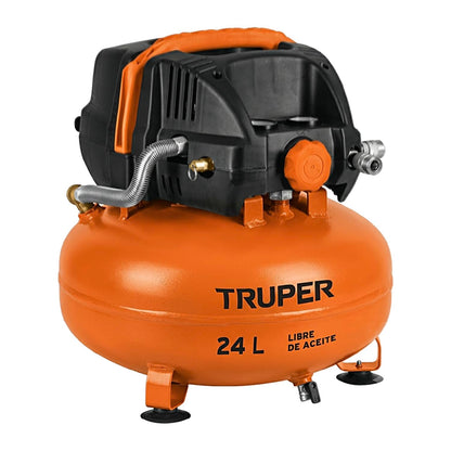 Truper Compresor de Aire Libre de Aceite Compacto - 24 L