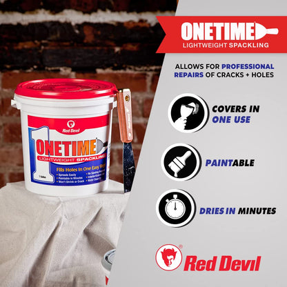 Red Devil 0544 Onetime Lightweight Spackling, 1 Quart, White