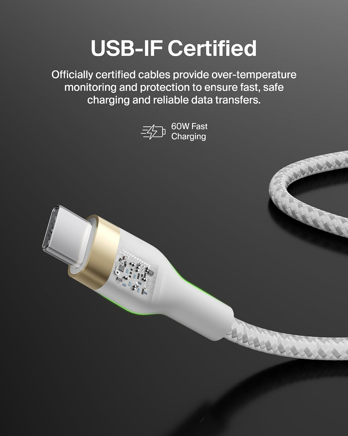 Belkin CAB011bt2MWH Cable Pro Flex USB-C a USB-C con correa 2M Blanco