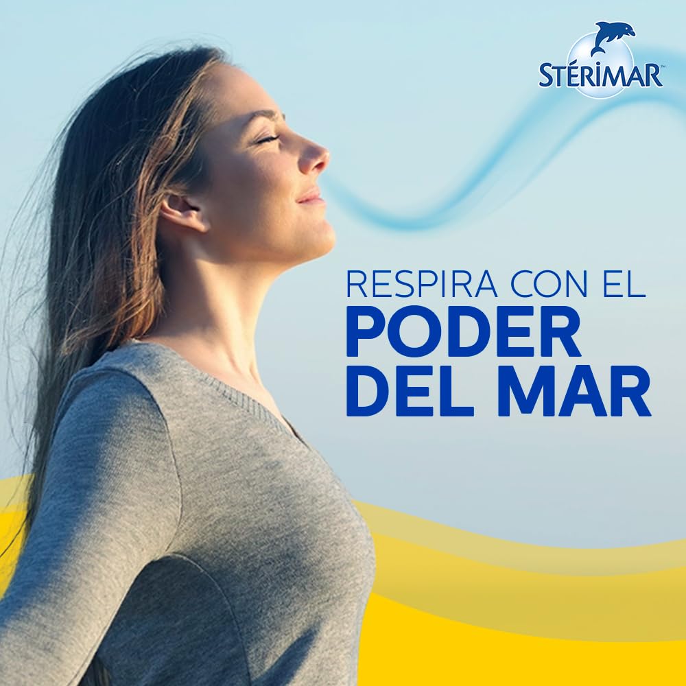 Stérimar Solución Humidificante Nasal Bebé 50 ml. | Mejora la Respiración. Para la Higiene y Limpieza Diaria. Con Boquilla Pediátrica de Seguridad. Facilita la Alimentación.