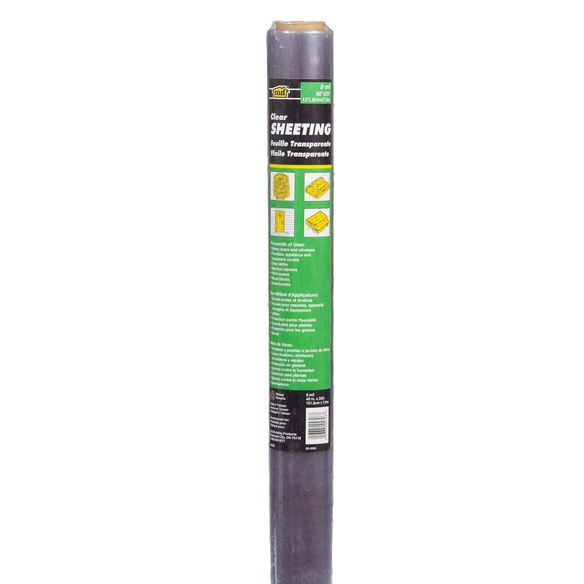 M-D Building Products 04788 M-D Polyfilm, 8 Mil T, 36 in W x 25 ft L, vinilo, transparente