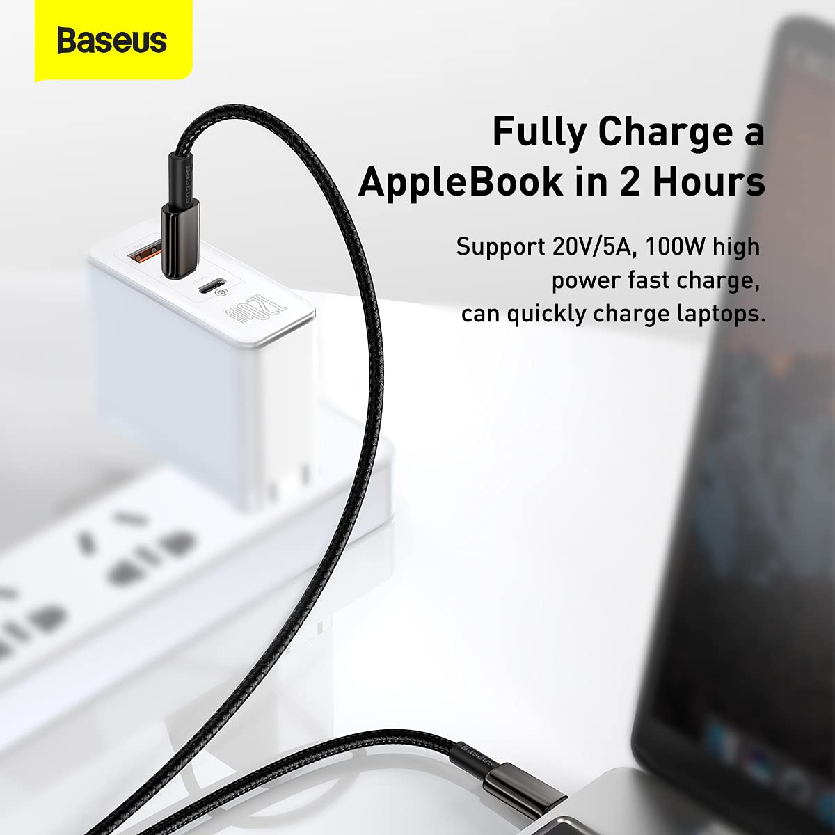 Baseus Tungsten Gold Fast Charging Data Cable Type-C to Type-C 100W 2m Black