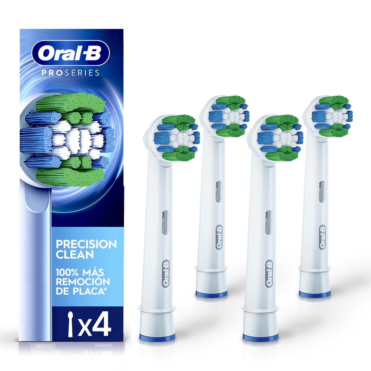 Oral-B Repuesto para Cepillo Dental Eléctrico Advanced Clean, 2 Piezas - 4 Unidad (Paquete de 1)