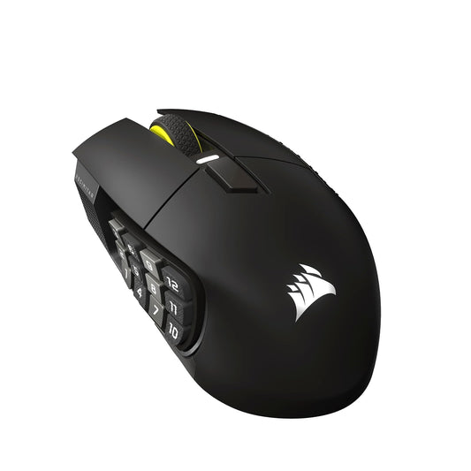 Corsair Scimitar Elite Wireless SE MMO Ratón para Juegos – 33,000 dpi, 16 Botones Programables, Key Slider Ajustable, Elgato Virtual Stream Deck, 1K Hyper-Polling - PC, PS5, PS4, Xbox, Mac – Gunmetal