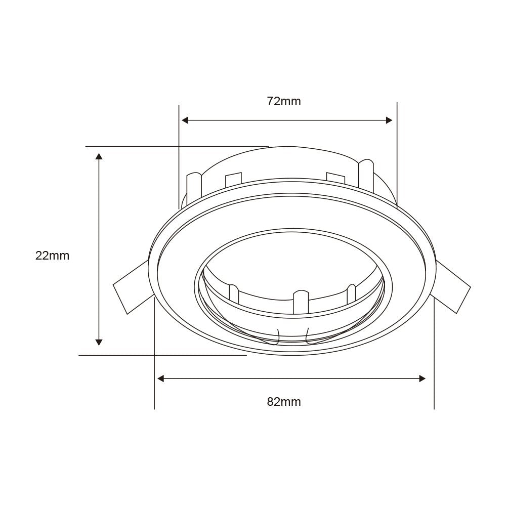 Tecnolite - Lámpara Downlight Empotrable Dirigible, Potencia Máx. 6 W, Base GX5.3, Foco MR16 no incluido