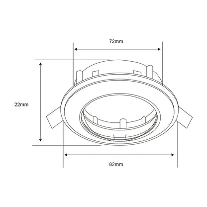 Tecnolite - Lámpara Downlight Empotrable Dirigible, Potencia Máx. 6 W, Base GX5.3, Foco MR16 no incluido