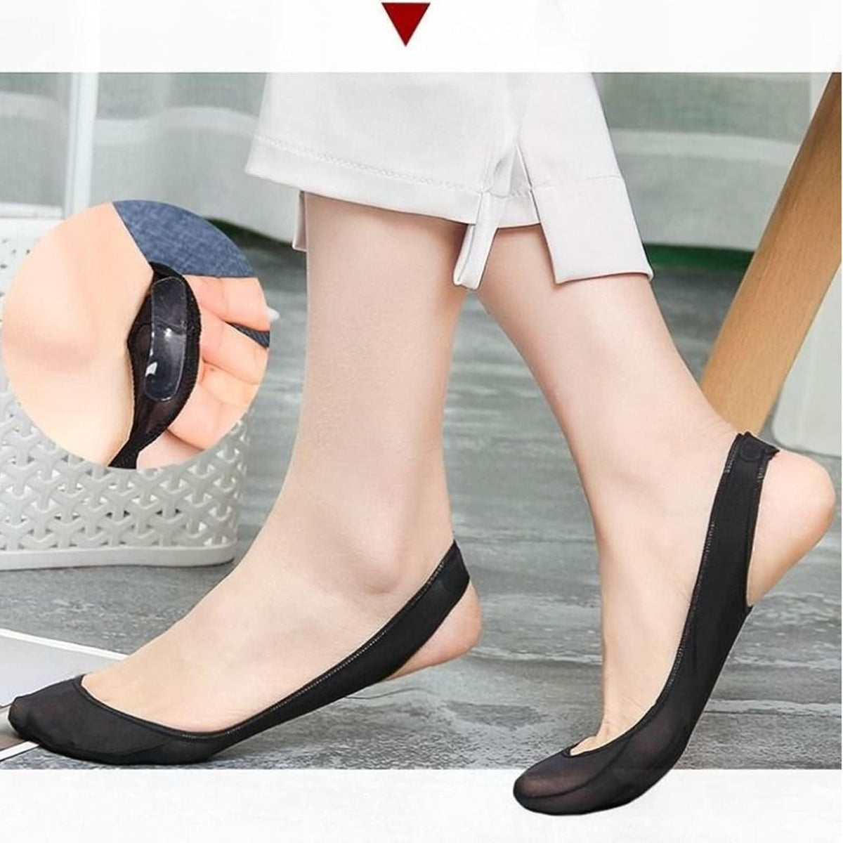 4 Pairs Sock-Style Ball Of Foot Cushions for Women, Metatarsal Pads for Relieving Foot Fatigue Shoe Pads Socks