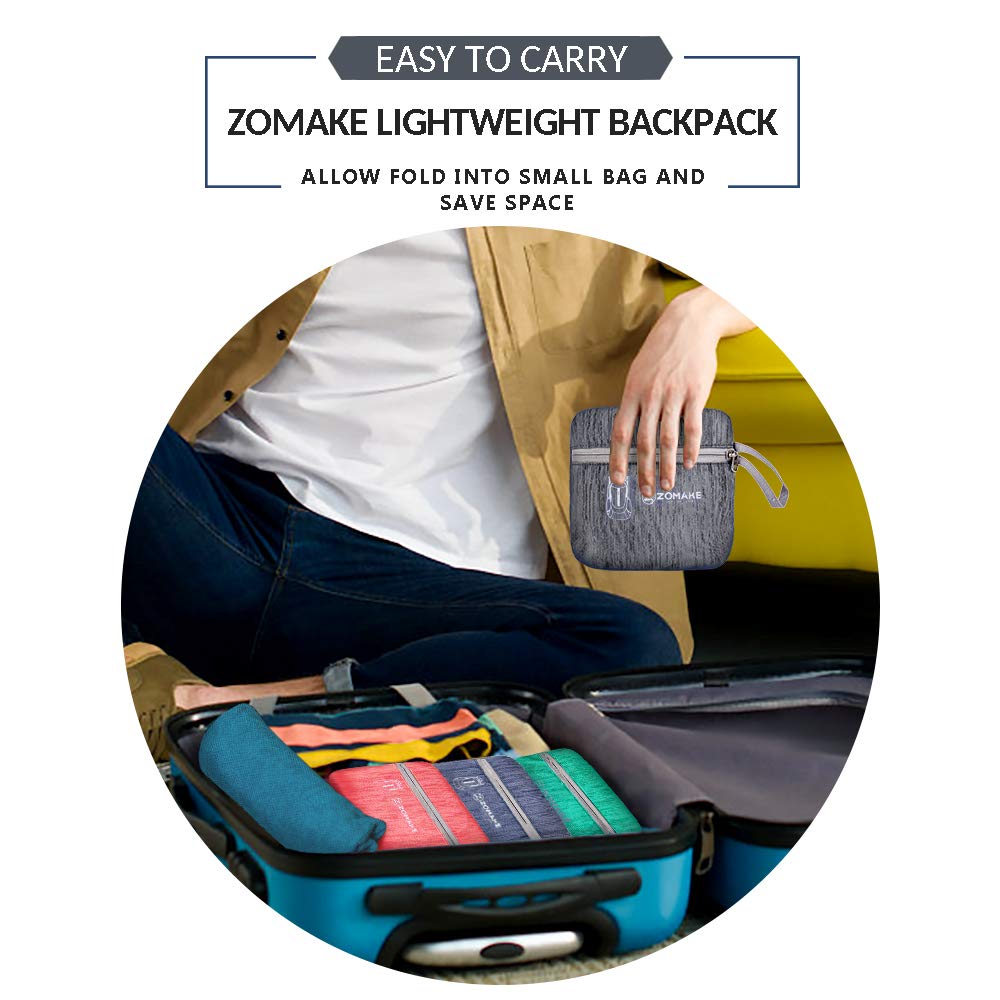 ZOMAKE Mochila de senderismo pequeña, 25 l, ligera, mochila de viaje, plegable, para mujeres y hombres, Mochilas de viaje, Azul oscuro, Pequeño