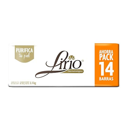 Jabón de Tocador Lirio Dermatológico 14 Piezas de 150 g c/u – Limpia y Purifica la Piel