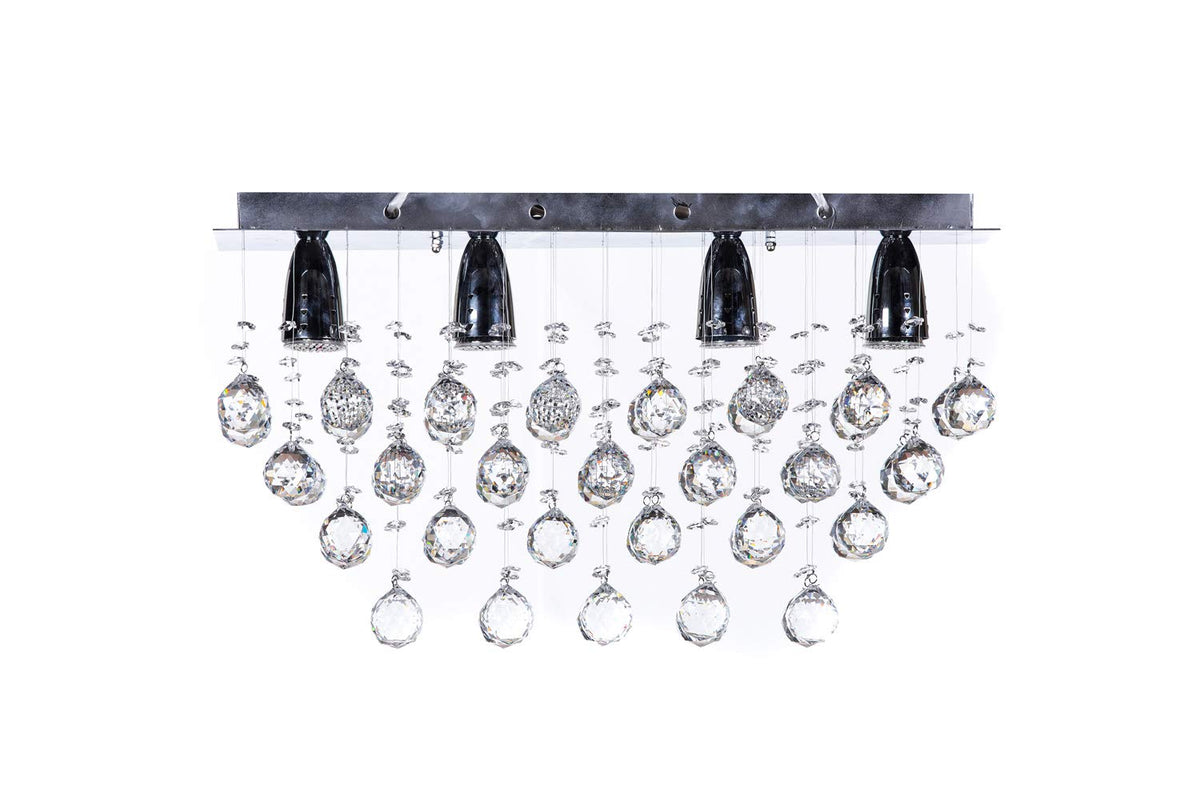 Candil Colgante Gamalux Williams Krystal Texas de 4 Luces P95060/4, luz brillante con diseño sencillo y cristal cortado HQ para espacios acogedores