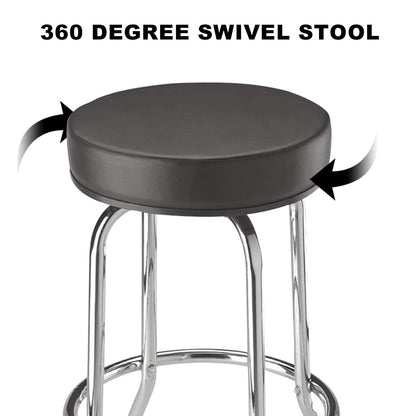 Torin ATRP6185B-1 - Taburete de Bar Giratorio: Asiento Acolchado de Automóvil/Tienda con Patas cromadas, Negro