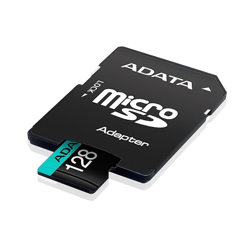 ADATA Premier Pro - Tarjeta de Memoria microSDXC (128 GB, UHS-I, U3, V30, Clase 10, A2, MircoSD, con Adaptador, AUSDX128GUI3V30SA2-RA1)