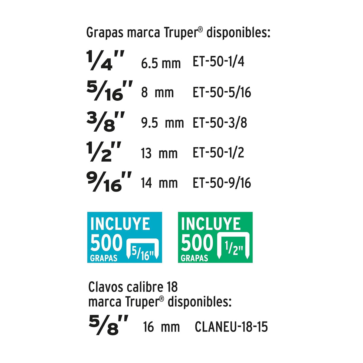 Truper ET-50, Engrapadora tipo pistola, uso rudo