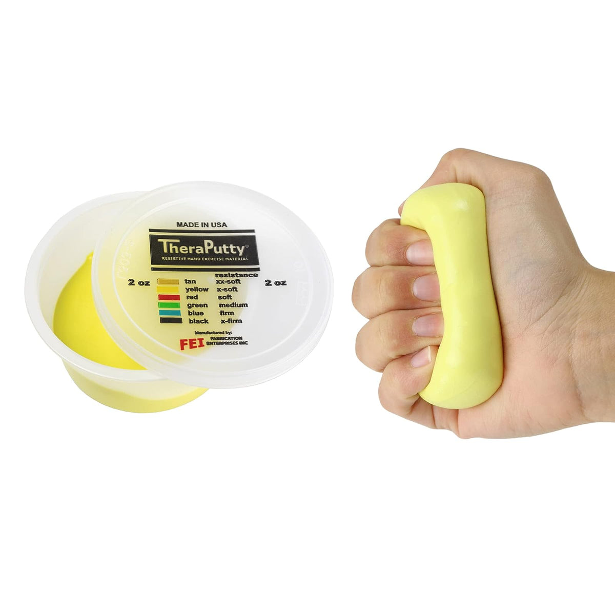 CanDo 10-2601 Antimicrobial Theraputty Exercise Material, 2 oz, Yellow-X-Soft