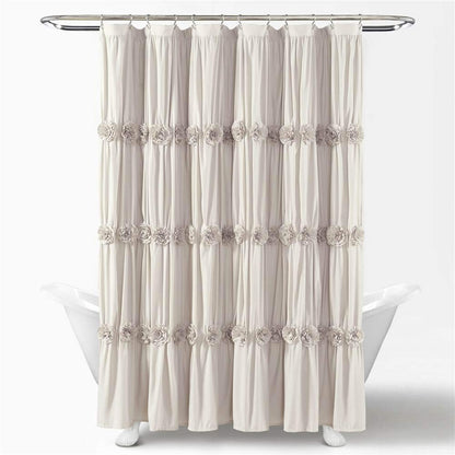Lush Decor Darla Cortina de Ducha de baño Floral Fruncida, 72 x 72 Pulgadas, Color Rubor - neutro