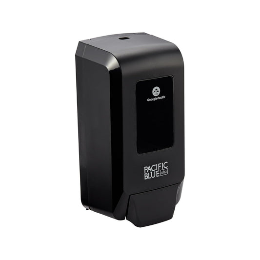 Pacific Blue Ultra™ Wall-Mounted Manual Dispenser for Foaming Hand Soap and Hand Sanitizer by Georgia-Pacific, Black, 53057, 11.5” W x 5.6” D by 4.4” H
