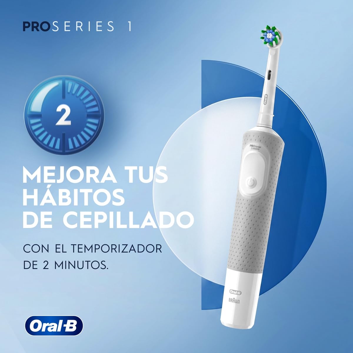 Oral-B Cepillo de Dientes Eléctrico PRO 1, Cabezal Redondo, Recargable