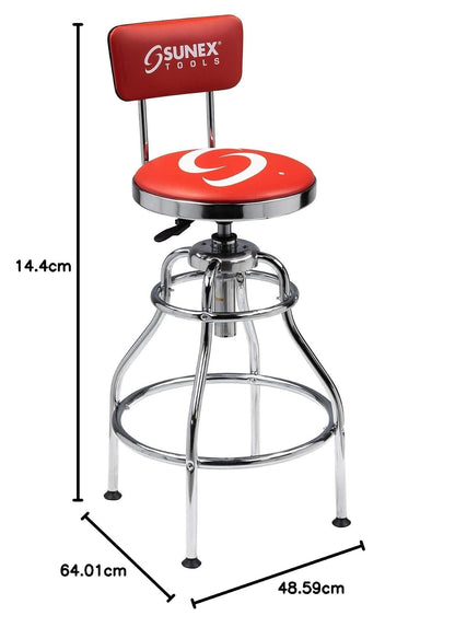 Sunex 8516 Hydraulic Shop Stool, Chrome