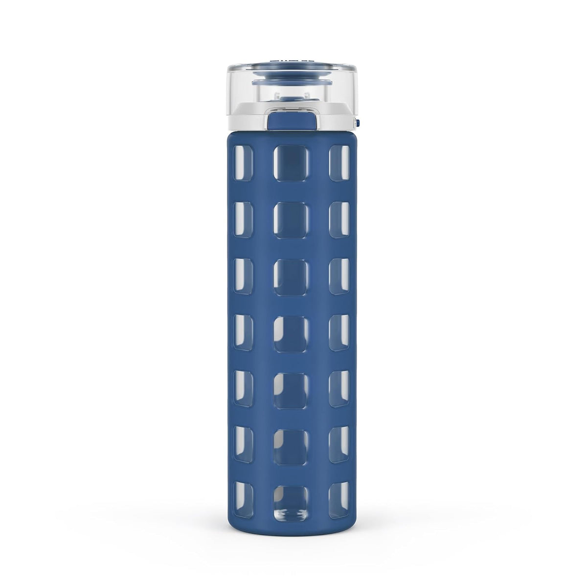 Ello Syndicate Botella de Agua de Vidrio 20 oz con Funda de Silicona - Bold Blue