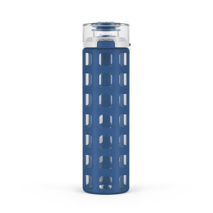 Ello Syndicate Botella de Agua de Vidrio 20 oz con Funda de Silicona - Bold Blue