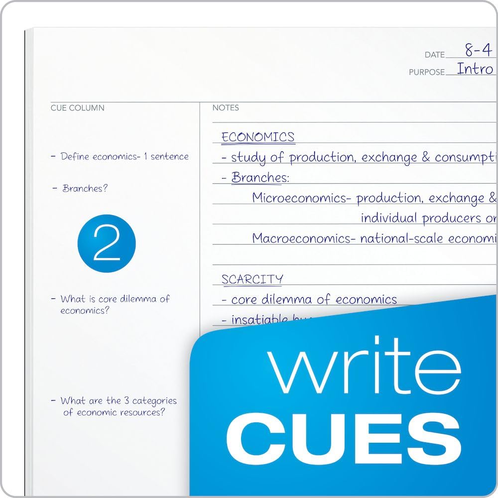 TOPS FocusNotes Note Taking System 1-Subject Notebook, 11 x 9 Inches, White, 100 Sheets (90223)