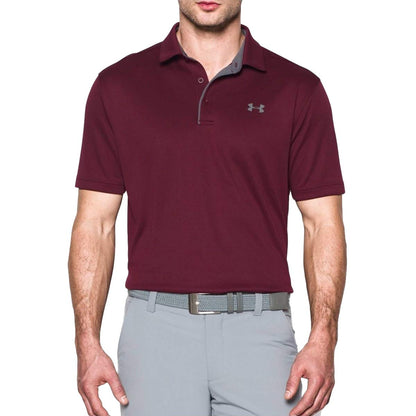 Under Armour Polo de Golf UA Tech para Hombre - CH - Granate