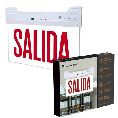 Lloyd's Señal de Salida con Lámpara LED de Emergencia