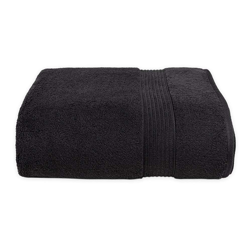 Nautica, Toalla Medio Baño 100% Algodón, Color Negro, Montford.