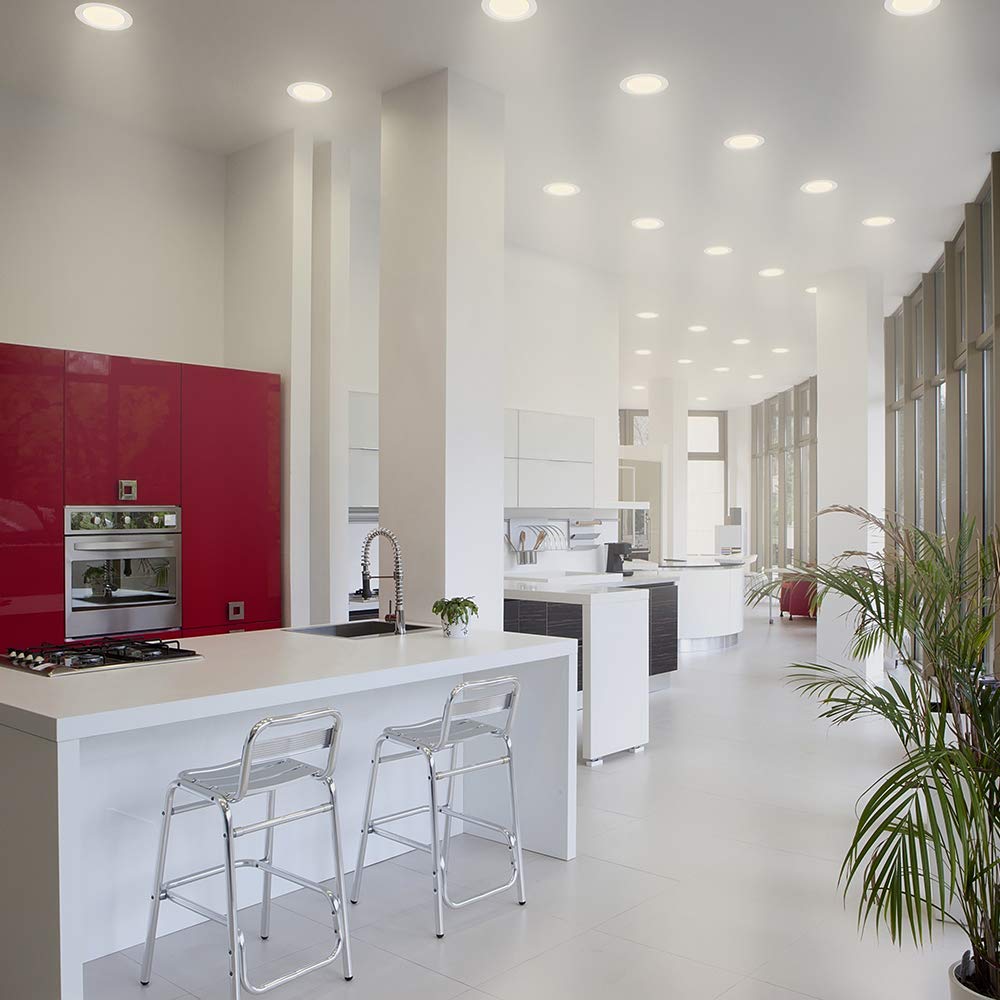 Construlita Lámpara LED de Techo Empotrado, 12 W, Luz Cálida 3 000 k, Color Aluminio, 127 - 220 Volts, Downlight LED