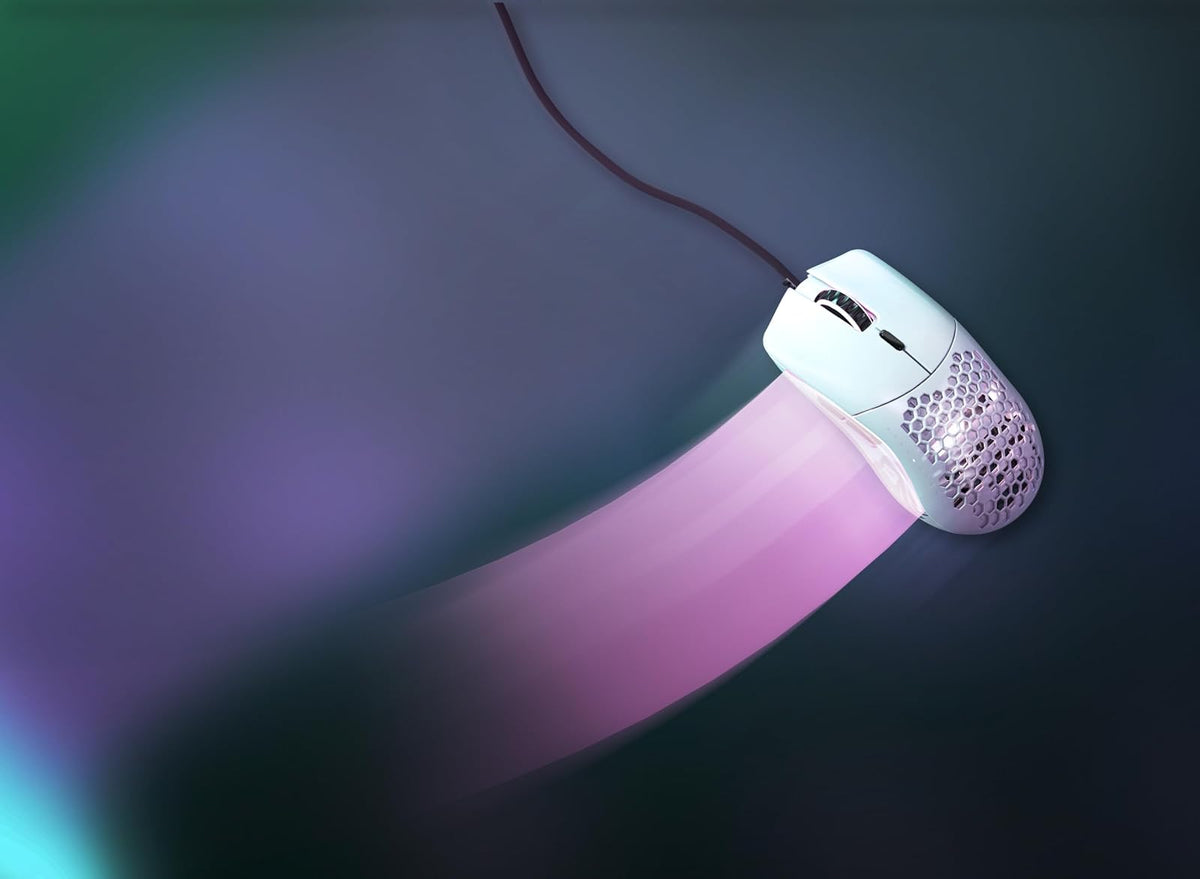 Glorious Gaming Mouse - Modelo O 67 g Honeycomb Mouse Superligero, USB Gaming Mouse - Blanco Mate