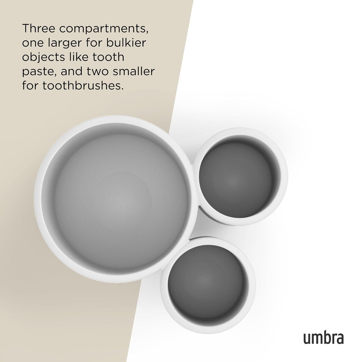 Umbra Touch Sujetador para Cepillo de Dientes, Blanco White