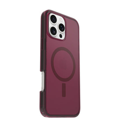 OtterBox Carcasa Symmetry para iPhone 16 Pro Max Foxberry Pink | Transparente, Protección DROP+, 40% plástico reciclado