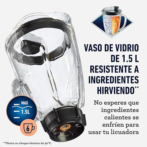 Licuadora clásica Oster reversible cromada vaso de vidrio BLSTBESTE013