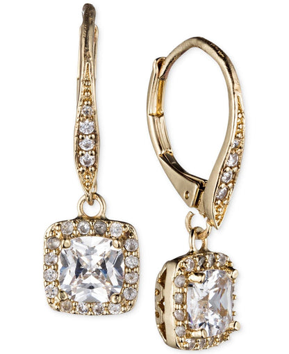 Anne Klein arete de gota con circonita cúbica impecable, Vidrio, Circonia cúbica