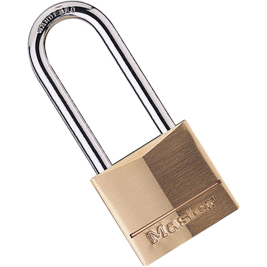 Master Lock - Candado de latón macizo con llave y cuerpo de 4 cm de ancho, 5 cm, 1 paquete, plateado, bronce (Bronze/Silver)