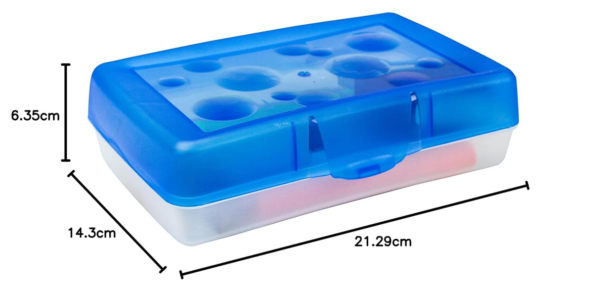 Storex 61623A12C - Estuche para lápices, 8.38 x 5.63 x 2.5 pulgadas, azul opaco, caja de 12 unidades