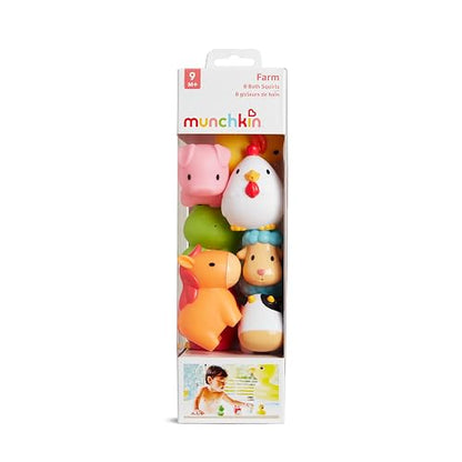 Munchkin Animalitos de Granja para Bañera 8 Piezas, Multicolor